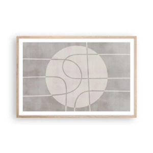 Affiche dans un chêne clair - Poster - Circulaire et tout droit - 91x61 cm