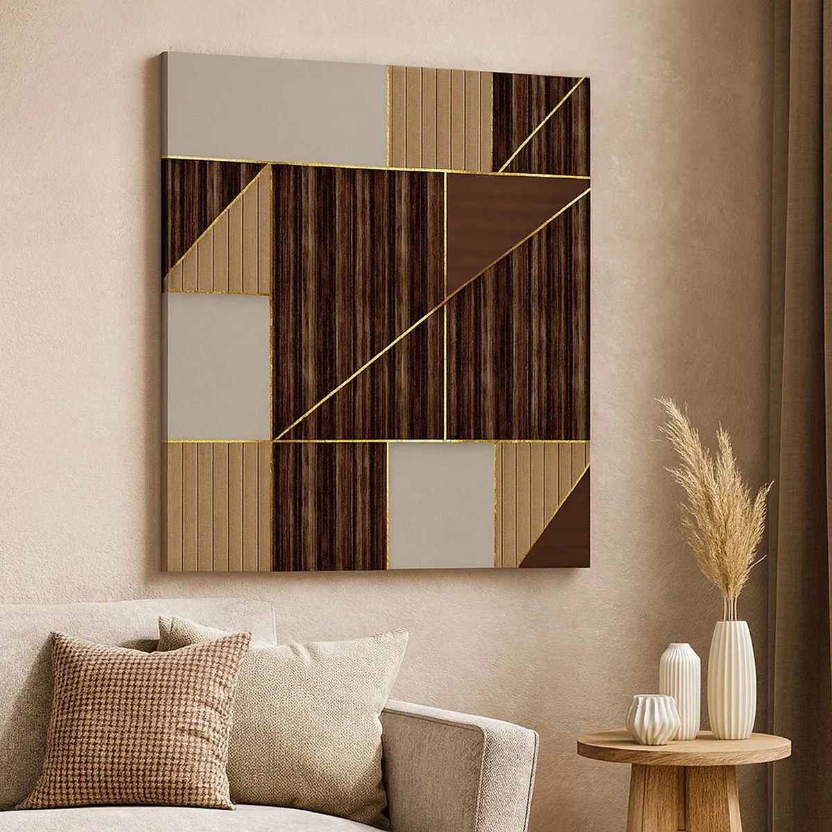 Impression sur toile - Image sur toile - Mozaique de bronze et d'or - 30x30 cm