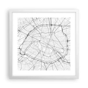 Affiche dans un cadre blanc - Poster - Fleur de Paris - 40x40 cm