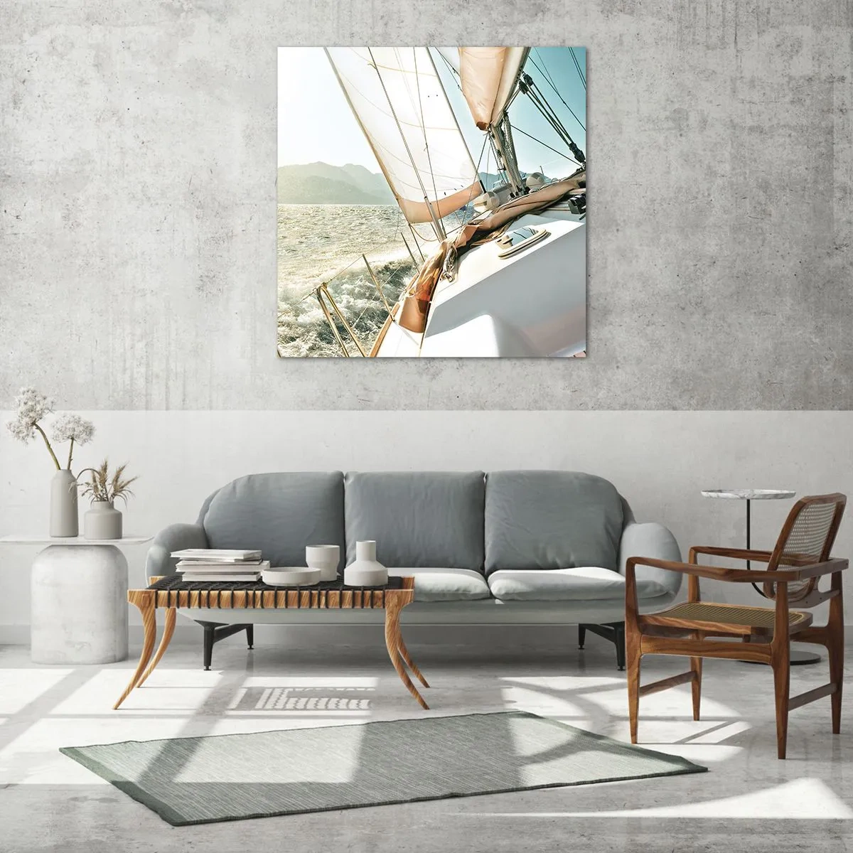 Impression sur verre - Image sur verre - Toutes voiles dehors - 30x30 cm