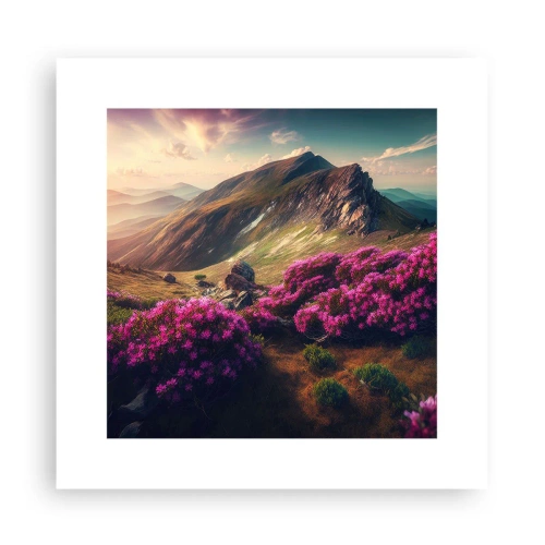 Affiche - Poster - L'été à la montagne - 30x30 cm
