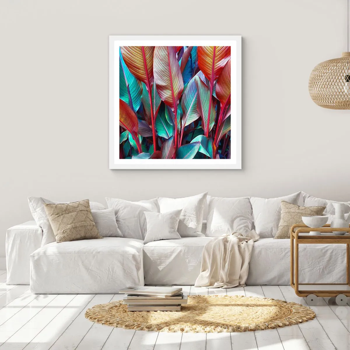 Affiche dans un cadre blanc - Poster - Un fourré coloré - 30x30 cm