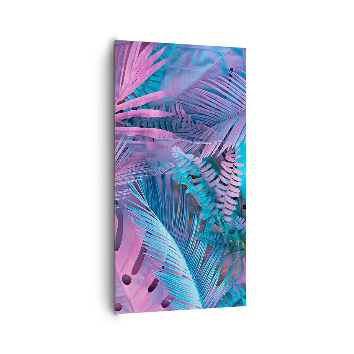 Impression sur toile - Image sur toile - Les tropiques en rose et bleu - 65x120 cm