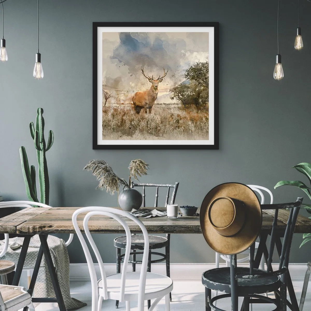 Affiche dans un cadre noir - Poster - Dignité - force - majesté - 60x60 cm