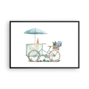 Affiche dans un cadre noir - Poster - Doux souvenir d'été - 91x61 cm