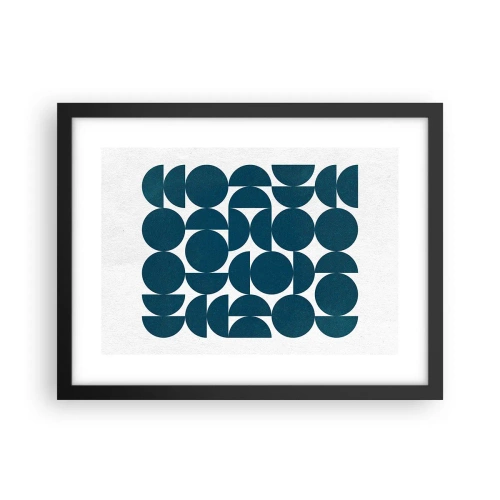 Affiche dans un cadre noir - Poster - Cercles et demi-cercles - 40x30 cm