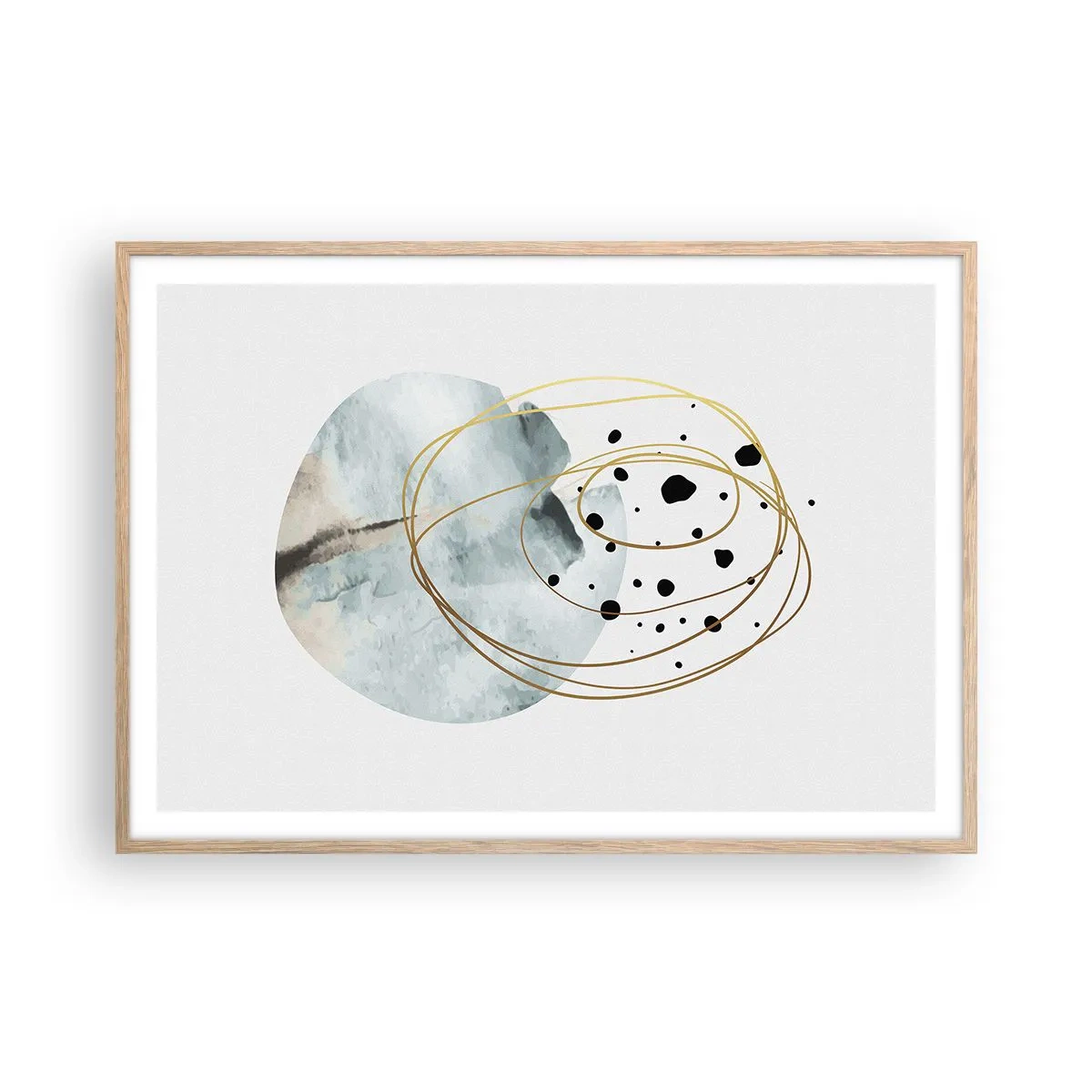 Affiche dans un chêne clair - Poster - Emmêlement de l'espace - 100x70 cm