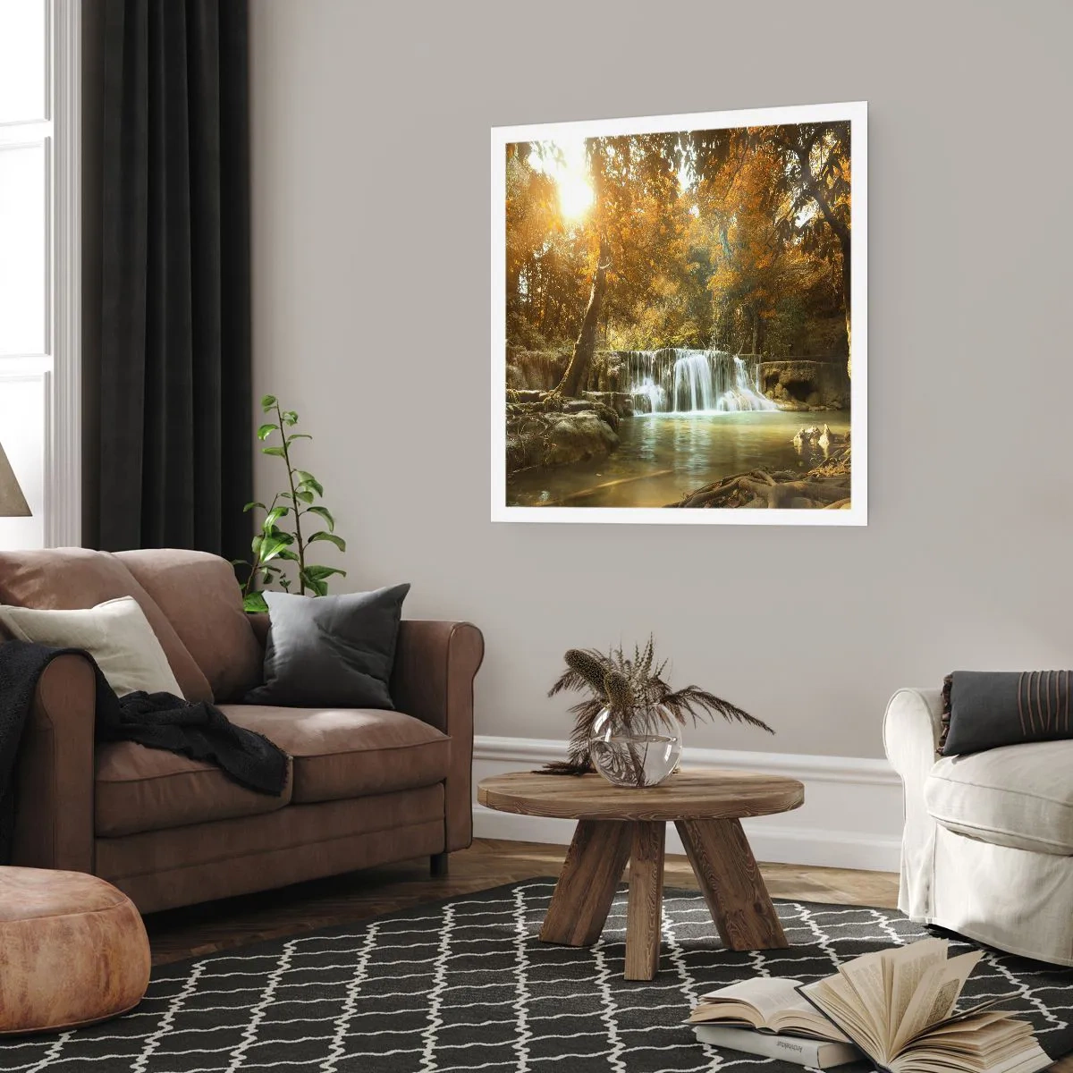 Affiche - Poster - Cascade du parc - 60x60 cm
