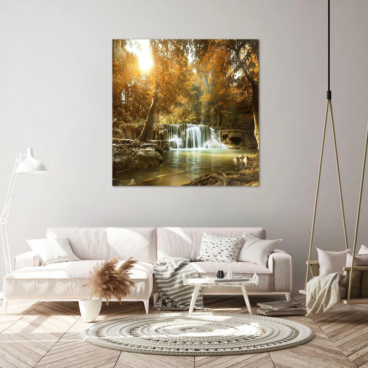 Impression sur toile - Image sur toile - Cascade du parc - 30x30 cm