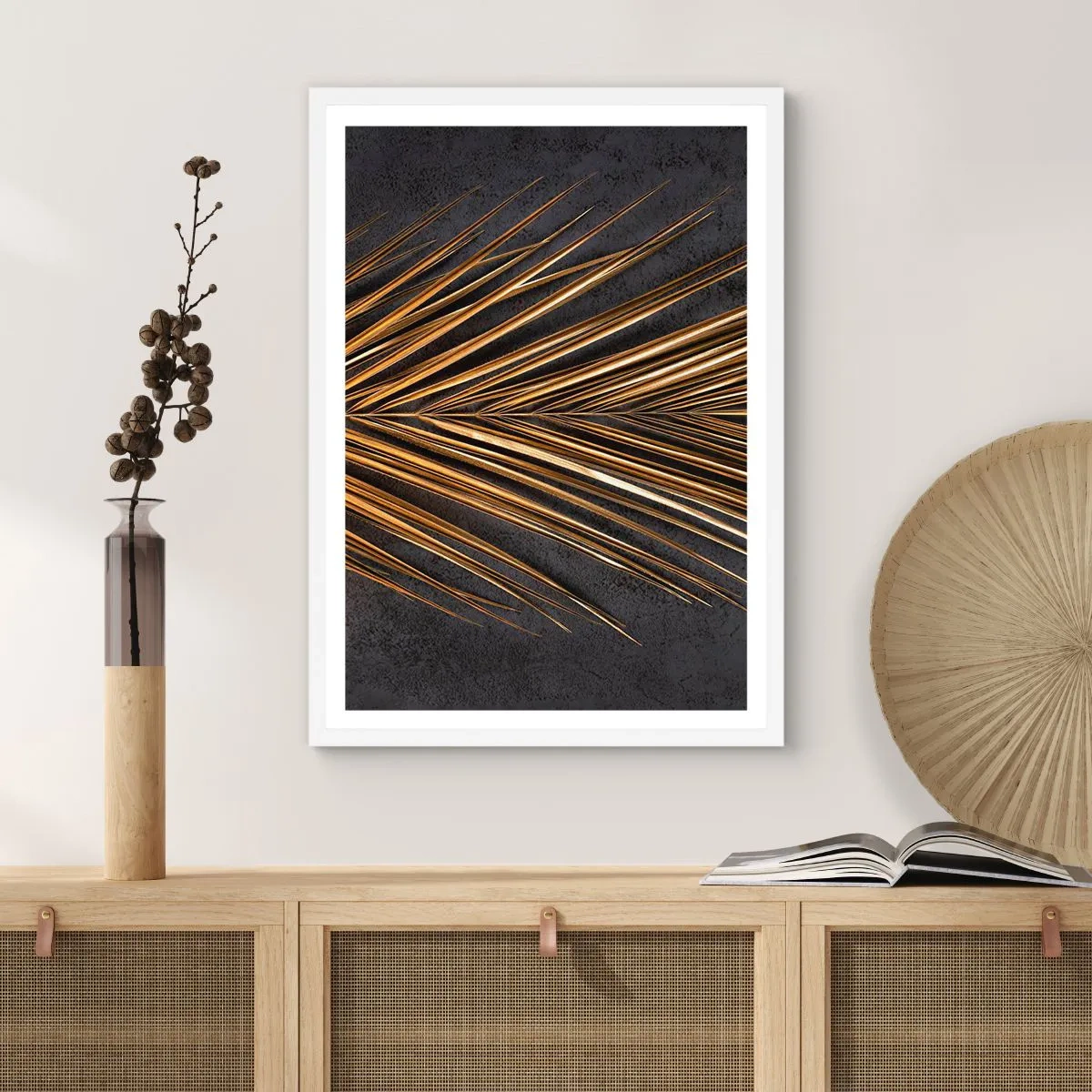 Affiche dans un cadre blanc - Poster - L'or des tropiques - 50x70 cm