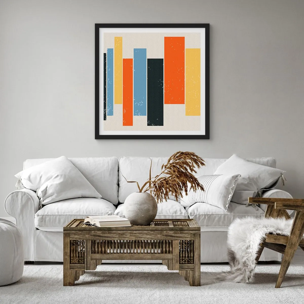 Affiche dans un cadre noir - Poster - Notation musicale - 60x60 cm