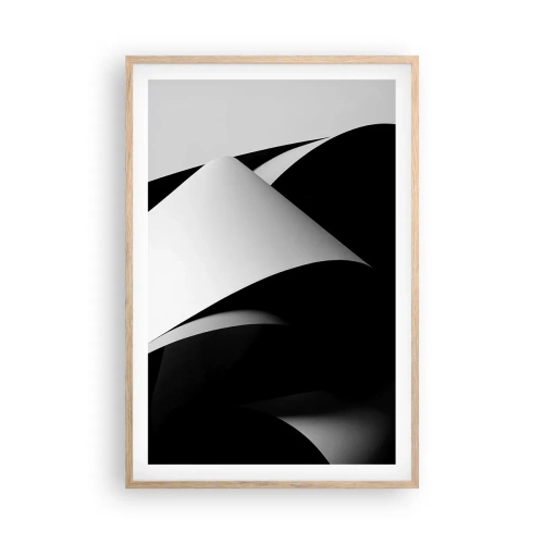 Affiche dans un chêne clair - Poster - Plans de lumière venus des profondeurs de l'ombre - 61x91 cm