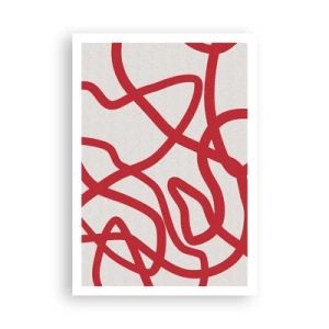 Affiche - Poster - Rouge sur blanc - 70x100 cm