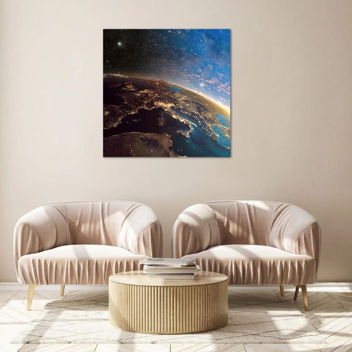 Impression sur verre - Image sur verre - Regardons-nous de loin - 60x60 cm