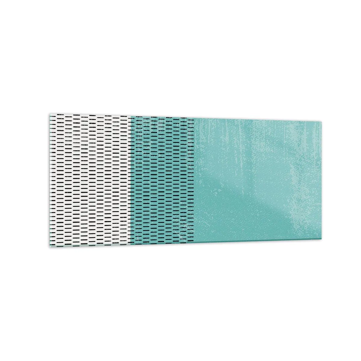 Impression sur verre - Image sur verre - Composition géométrique avec turquoise et lignes - 120x50cm - Composition équilibrée - Décoration murale moderne pour le salon et la chambre ARTTOR