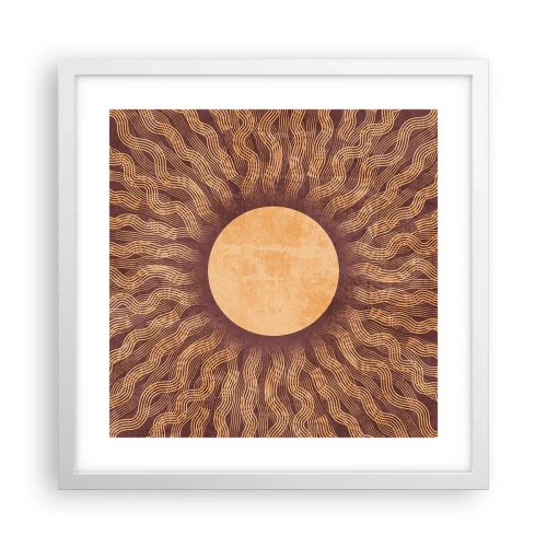Affiche dans un cadre blanc - Poster - Icône du soleil - 40x40 cm