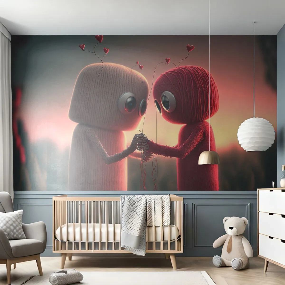 Papier Peint Photo Premium Canvas - Tout le monde a le droit d'aimer - Laine, Enfants, Amour - 250x175 cm