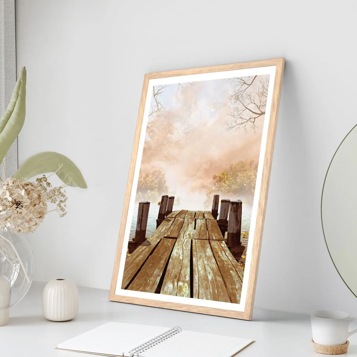 Affiche dans un chêne clair - Poster - La douce tristesse de l'automne - 30x40 cm