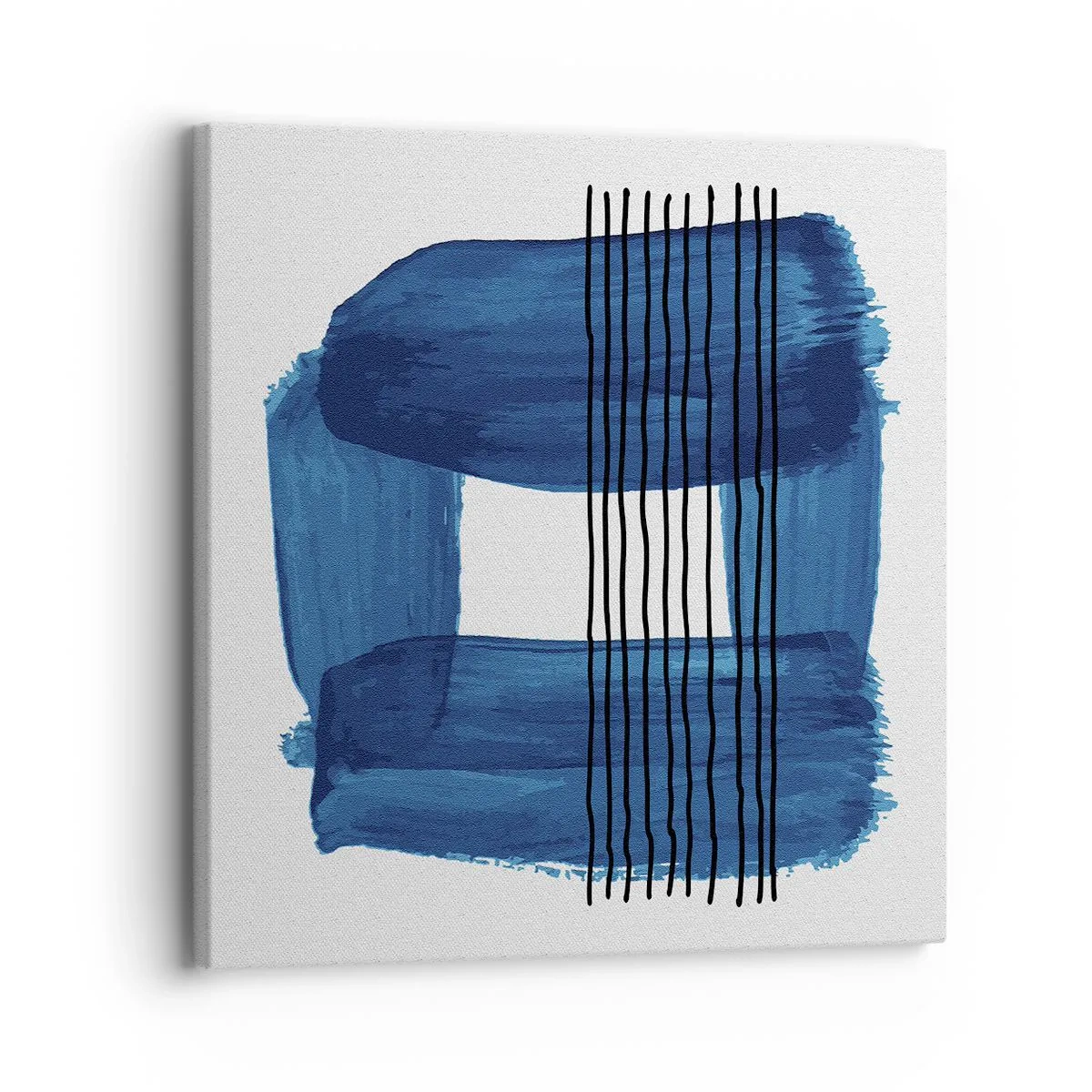 Impression sur toile - Image sur toile - Composition noire-bleue - 30x30 cm