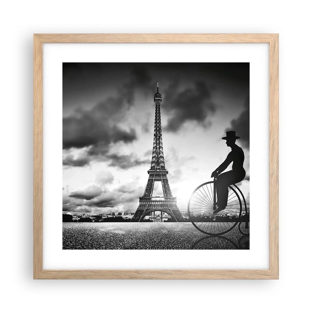 Affiche dans un chêne clair - Poster - Nostalgie de la Belle Epoque - 40x40 cm