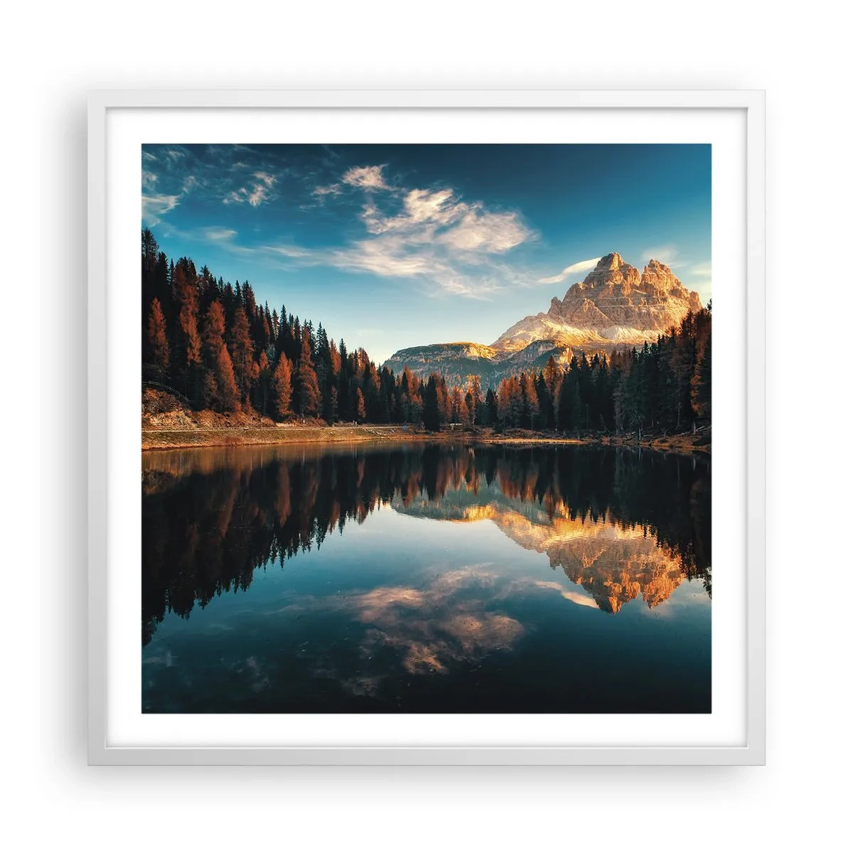 Affiche dans un cadre blanc - Poster - Double paysage - 60x60 cm