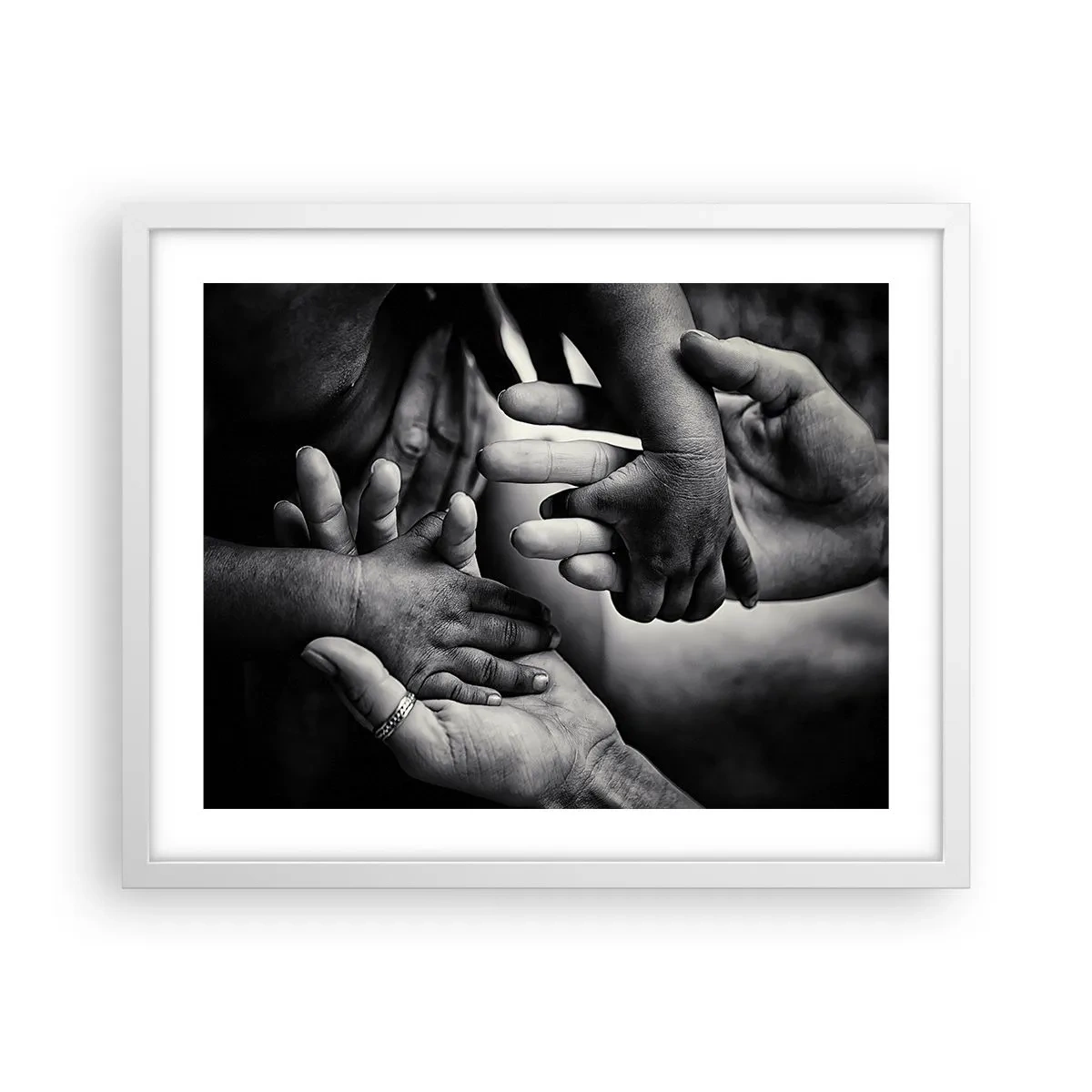 Affiche dans un cadre blanc - Poster - Être humain - 50x40 cm