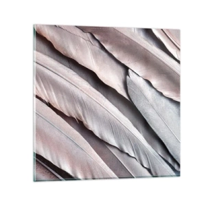 Impression sur verre - Image sur verre - En argent rose - 70x70 cm