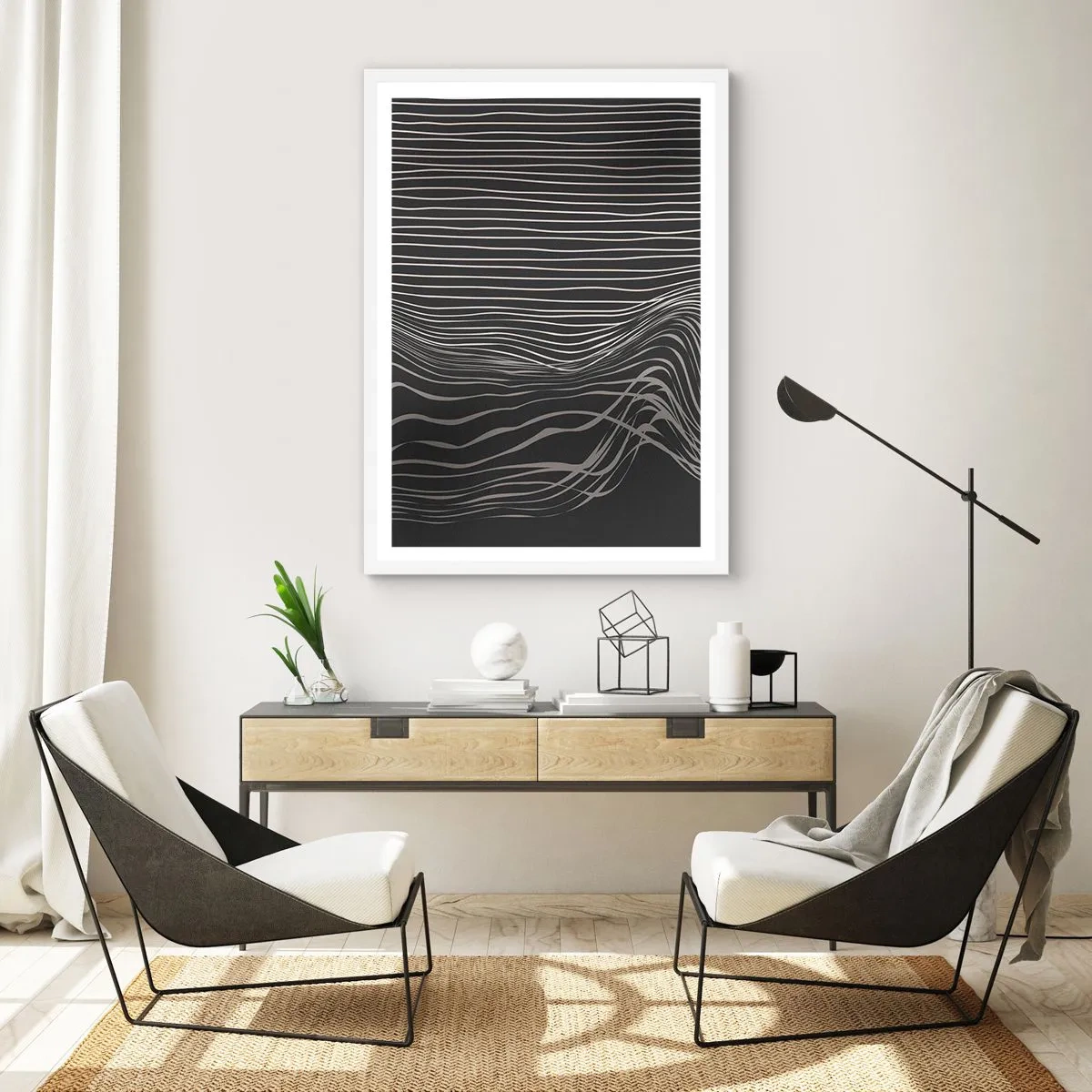 Affiche dans un cadre blanc - Poster - Rythme et accent - 70x100 cm