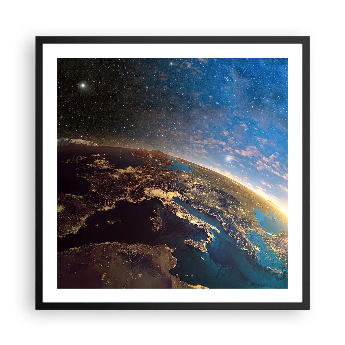 Affiche dans un cadre noir - Poster - Regardons-nous de loin - 60x60 cm