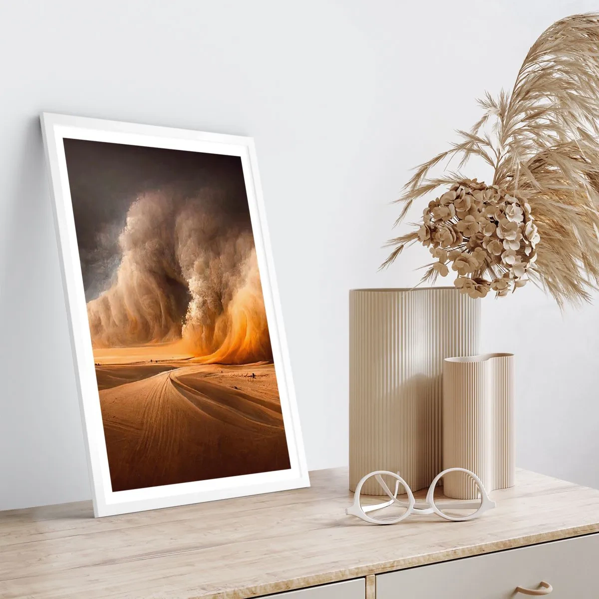 Affiche dans un cadre blanc - Poster - La colère du désert - 30x40 cm