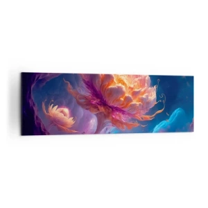 Impression sur toile - Image sur toile - Fleurs fantastiques dans un paysage cosmique - 160x50cm - Un autre monde - Décoration murale moderne pour le salon et la chambre ARTTOR