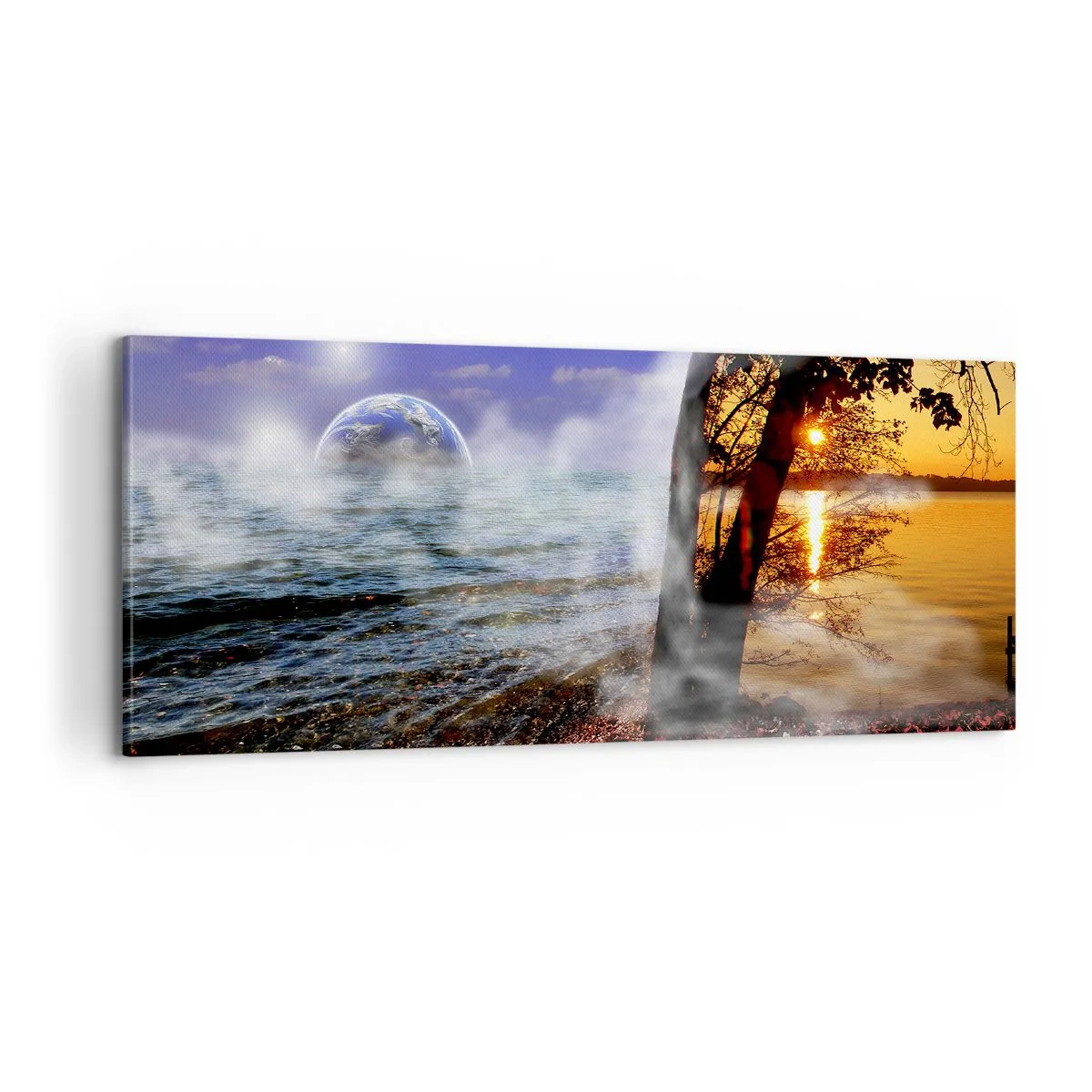 Impression sur toile - Image sur toile - Paysage surréaliste - unité de la nature - 100x40 cm
