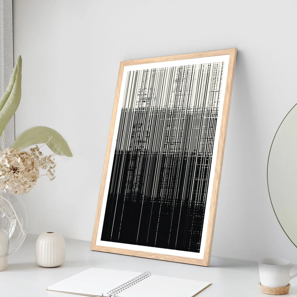 Affiche dans un chêne clair - Poster - Ondes et vibrations - 70x100 cm