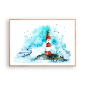 Affiche dans un chêne clair - Poster - Unité des éléments - 100x70 cm