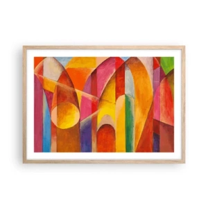 Affiche dans un chêne clair - Poster - Cathédrale du soleil - 70x50 cm