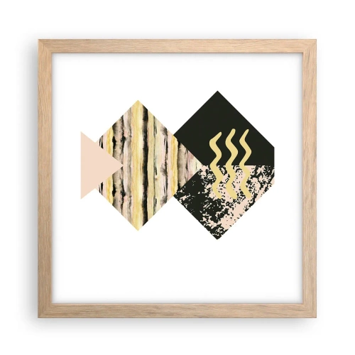 Affiche dans un chêne clair - Poster - Pas si simple - 30x30 cm