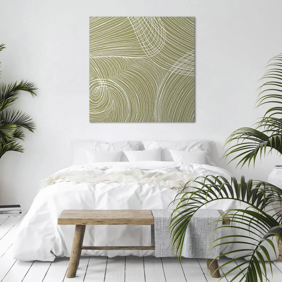 Impression sur toile - Image sur toile - Abstraction complexe de blanc - 40x40 cm