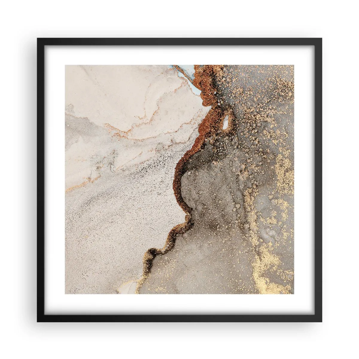 Affiche dans un cadre noir - Poster - Aux frontières des couleurs - 50x50 cm