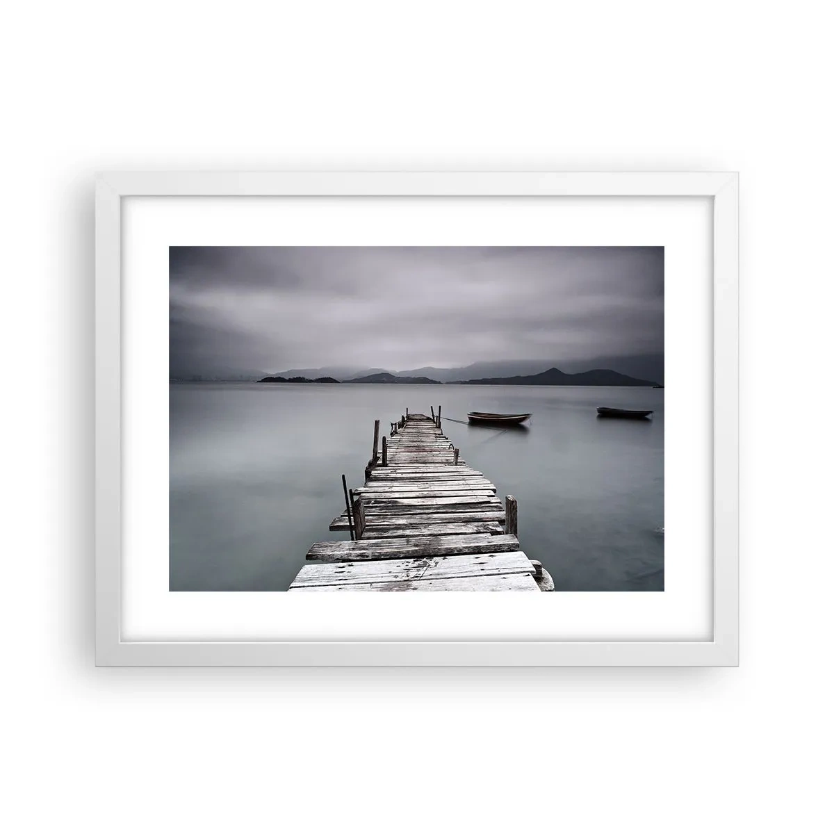 Affiche dans un cadre blanc - Poster - Tu peux partir demain - 40x30 cm