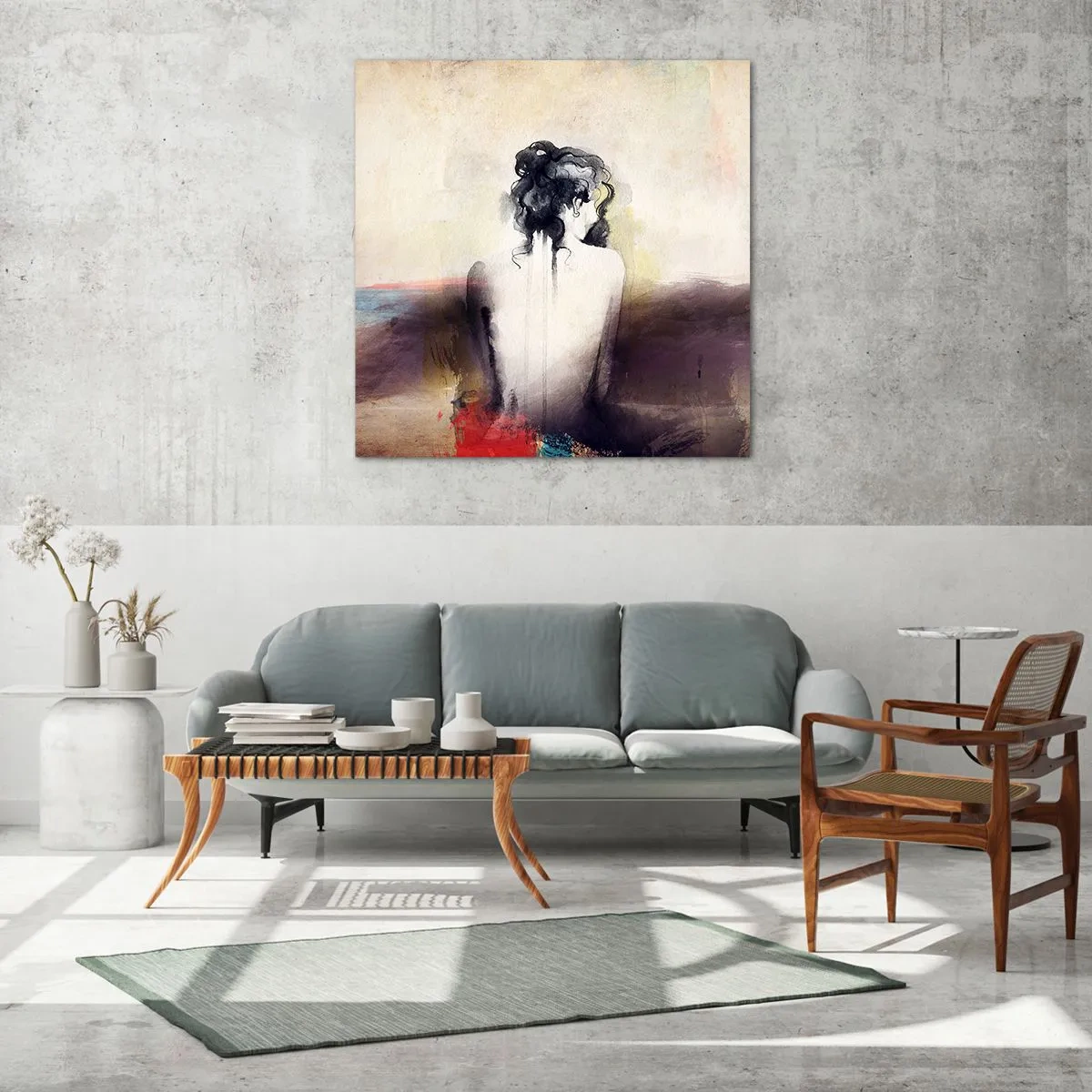 Impression sur verre - Image sur verre - Lignes lisses, formes ovales - 70x70 cm