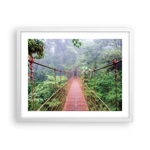 Affiche dans un cadre blanc - Poster - Suspendu sur les couronnes - 50x40 cm