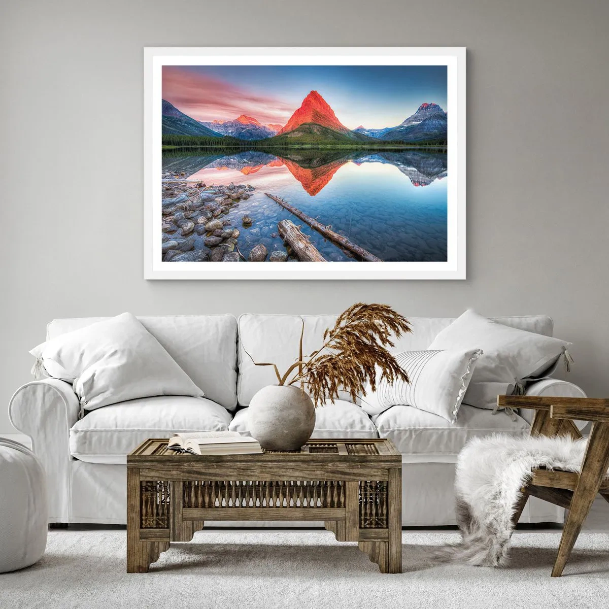 Affiche dans un cadre blanc - Poster - Chaleur et fraicheur - 60x60 cm