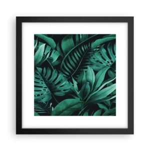 Affiche dans un cadre noir - Poster - Profondeur du vert tropical - 30x30 cm