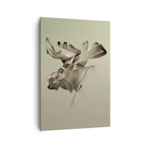 Impression sur toile - Image sur toile - Une image abstraite d'un élan sur un fond minimaliste - 70x100cm - La douce force de la paix - Décoration murale moderne pour le salon et la chambre ARTTOR