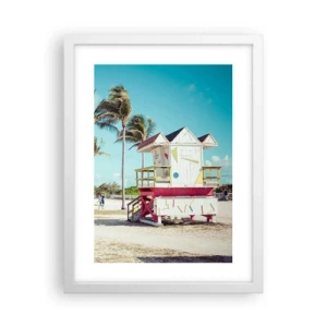 Affiche dans un cadre blanc - Poster - Une belle journée devant toi - 30x40 cm