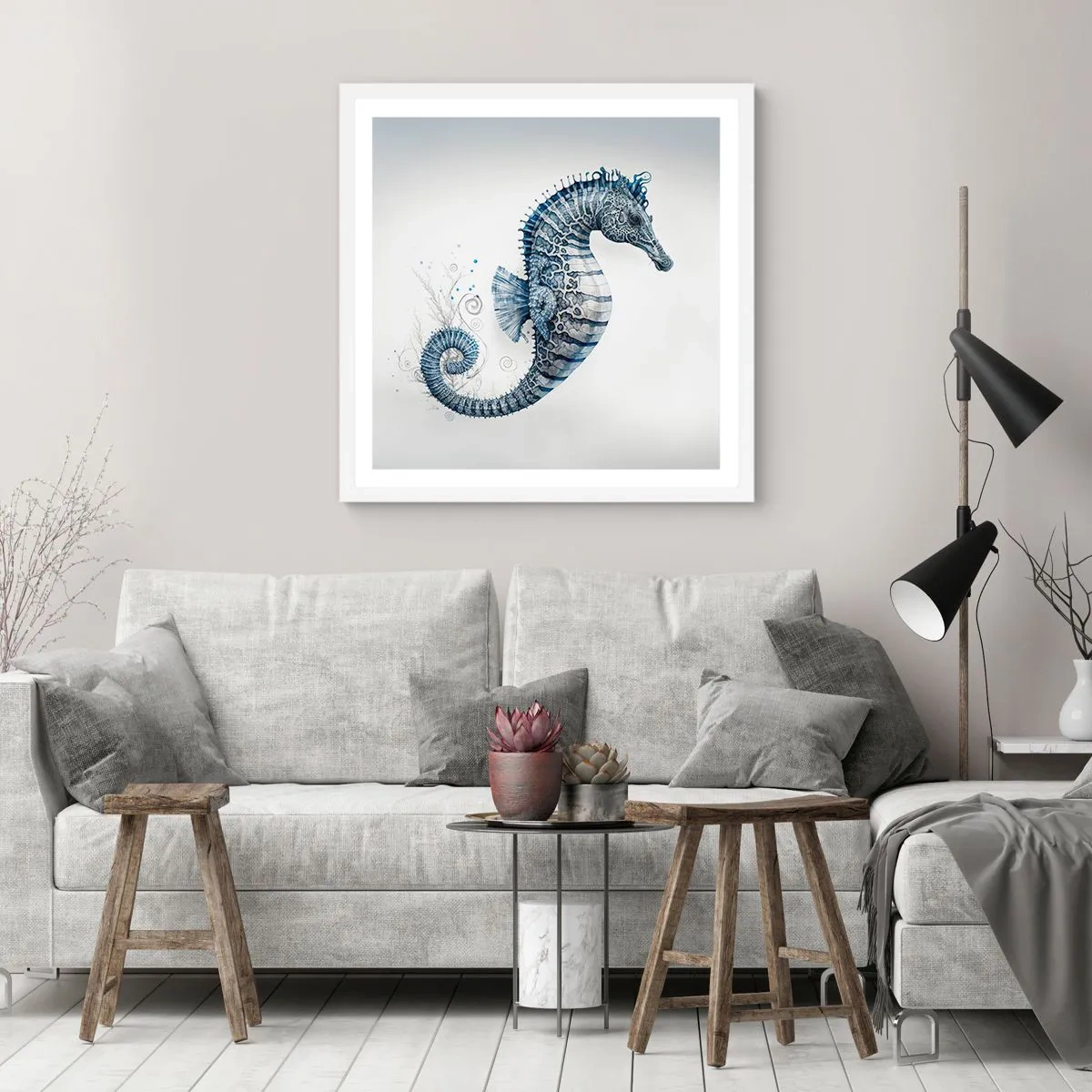 Affiche dans un cadre blanc - Poster - Une subtile plaisanterie de la nature - 60x60 cm