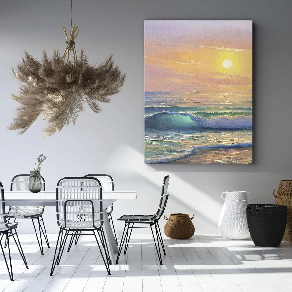 Impression sur toile - Image sur toile - Le chant turquoise des vagues - 45x80 cm