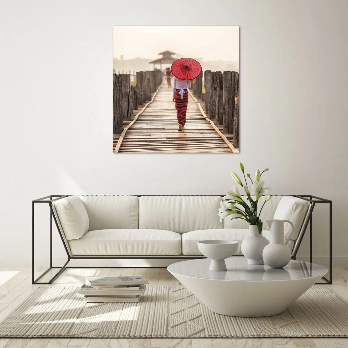 Impression sur verre - Image sur verre - Sur le vieux pont - 70x70 cm