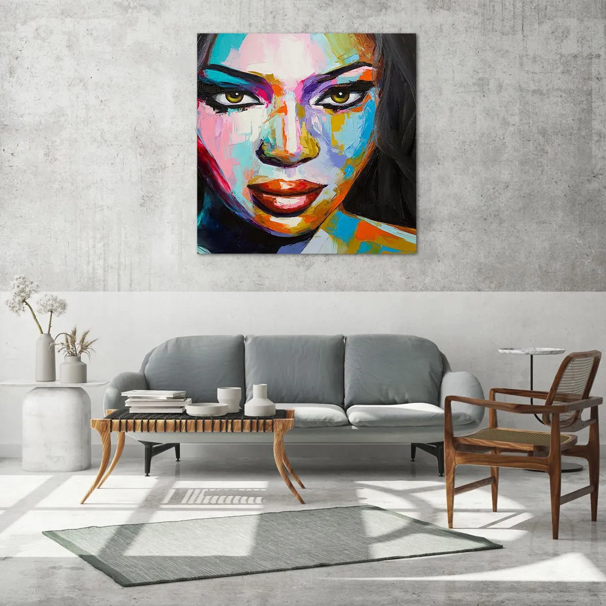 Impression sur verre - Image sur verre - Il est impossible de le quitter les yeux - 60x60 cm