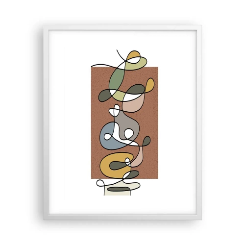 Affiche dans un cadre blanc - Poster - Une abstraction qui mérite le sourire - 40x50 cm